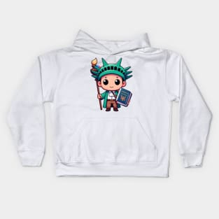 A Whimsical Tribute to American Culture in Cartoon Style T-Shirt Kids Hoodie